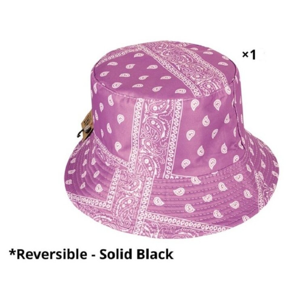 New Paisley Light Purple Bucket Hat Adult Summer Outdoor One Size Bandana Print